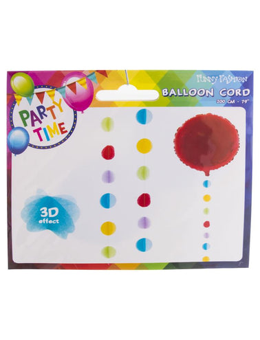 Verpakking van het ballonlint bolletjes van Funny Fashion, 200 cm met 3D-effect
