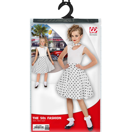 Verpakking jaren 50 rok Holly van Widmann met rok en halsdoek voor een jaren 50-feest