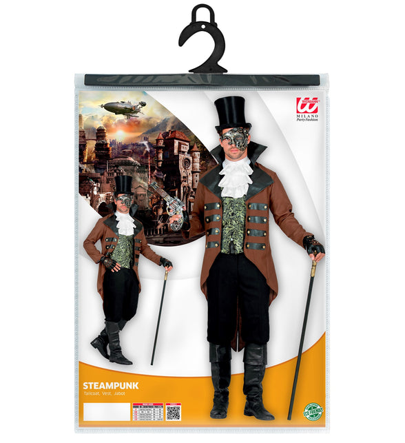Verpakking steampunk pak heren Berry van Widmann met slipjas, vest en jabot