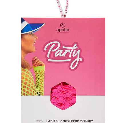 Verpakking van het visnet shirt dames roze van Apollo met stofvenster