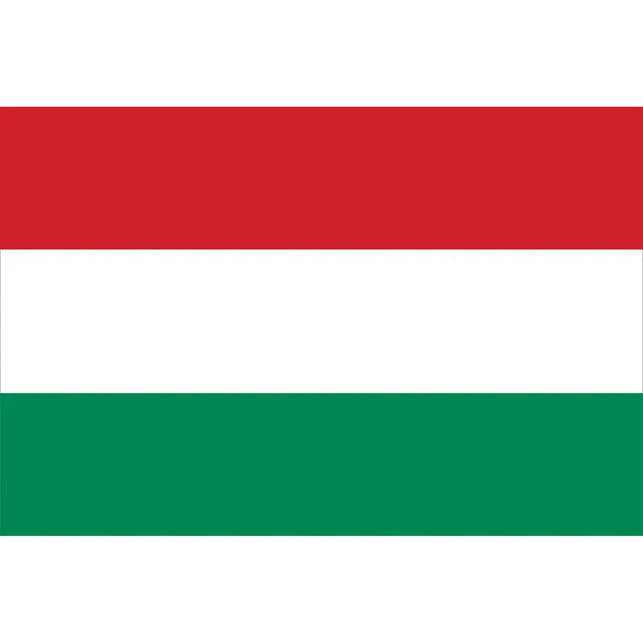 Vlag Hongarije met horizontale banen in rood, wit en groen, 150 x 90 cm, voor een landenfeest