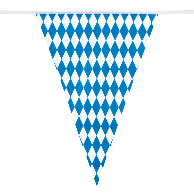 Vlaggenlijn Beieren met blauw-witte ruitvlag van 30 x 20 cm aan wit koord