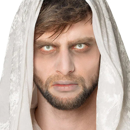 Weeklenzen geest gedragen door man met witte capuchon voor een Halloweenlook