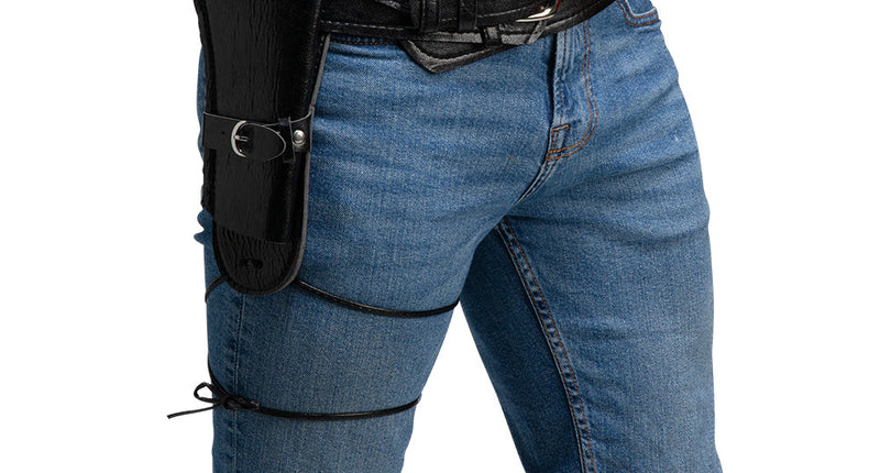 Wicked Costumes Cowboy holster deluxe - zwart