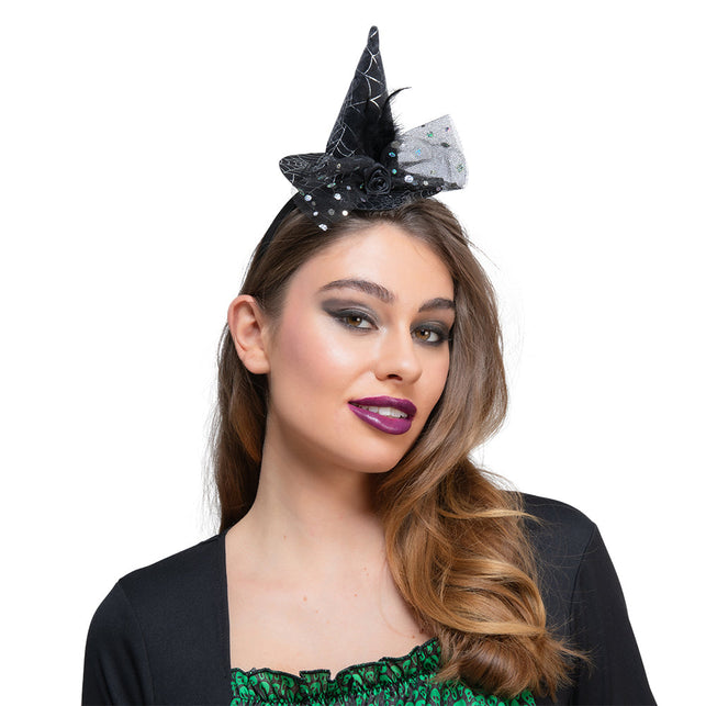Wicked Costumes Mini heksenhoed op hoofdband