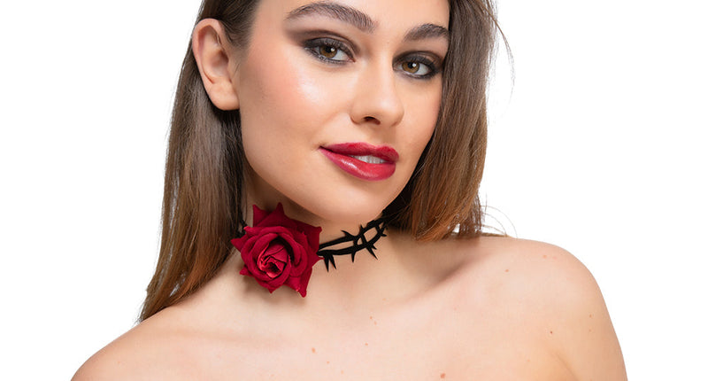 Wicked Costumes Rode roos en doorn halsketting