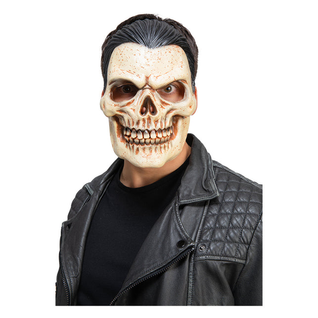 Wicked Costumes Schedelmasker met zwart haar