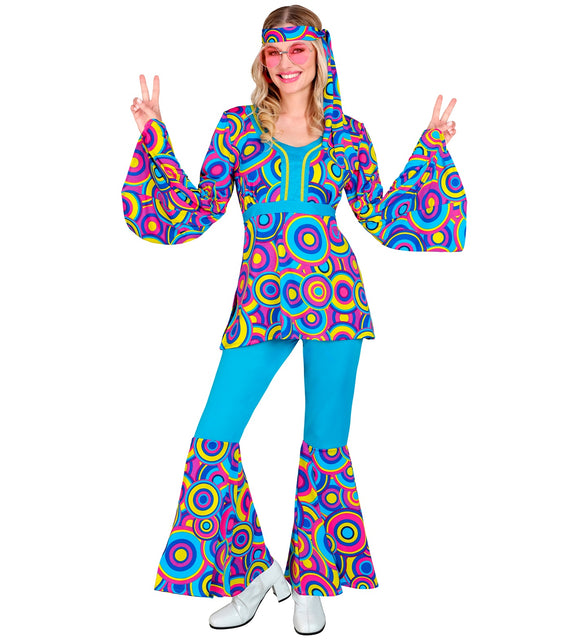 Widmann SRL 70s groovy kostuum blauw Jessica