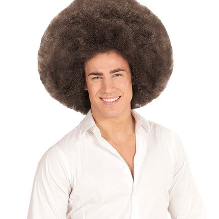 Widmann SRL Afro pruik mega groot bruin