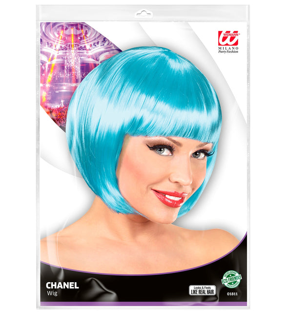 Widmann SRL Azuur blauwe boblijn pruik dames