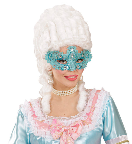 Widmann SRL Azuur blauwe Venetiaanse oogmaskertjes