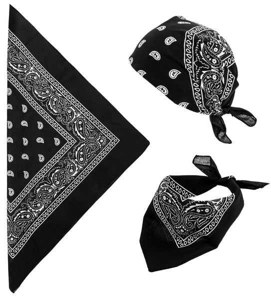 Widmann SRL Bandana zwart 55x55 cm met paisley print