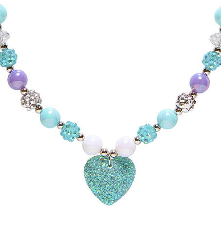 Widmann SRL Bedelketting met hartje in  azuurblauw