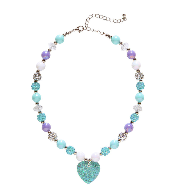 Widmann SRL Bedelketting met hartje in  azuurblauw