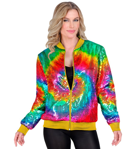 Widmann SRL Bomberjas pailletten Hippie tie dye