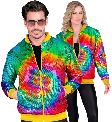 Widmann SRL Bomberjas pailletten Hippie tie dye