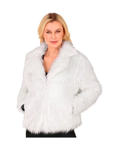 Widmann SRL Bontjas pluche dames wit kostuum Mees