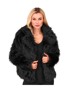 Widmann SRL Bontjas pluche dames zwart kostuum Sanne