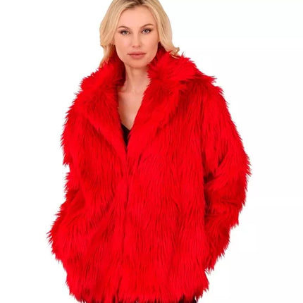 Widmann SRL Bontjas pluche rood kostuum Evi