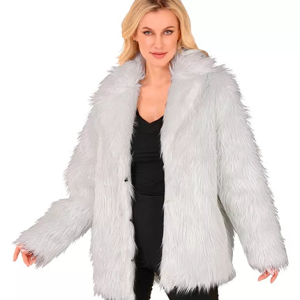 Widmann SRL Bontjas pluche wit kostuum Bente