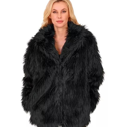 Widmann SRL Bontjas pluche zwart kostuum Timo