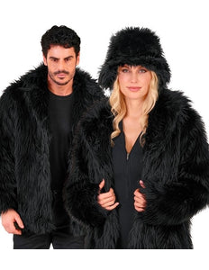 Widmann SRL Bontjas pluche zwart kostuum Timo