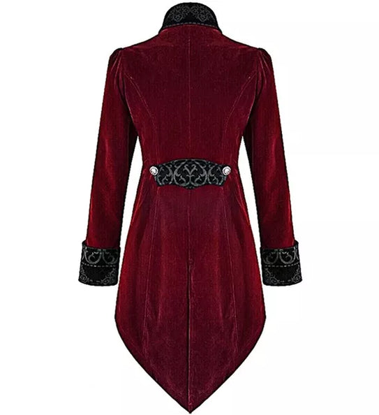 Widmann SRL Bordeaux fluwelen gothic jas heren kostuum Timo