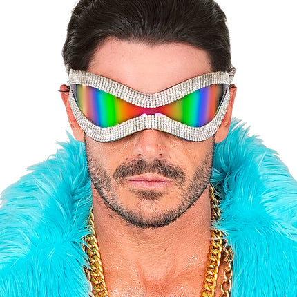 Widmann SRL Bril oversized met strass en paars glas