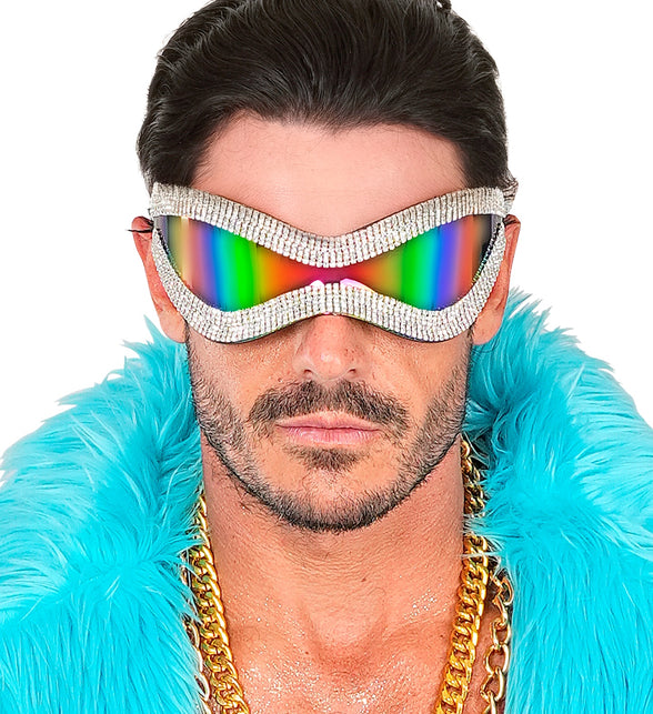 Widmann SRL Bril oversized met strass en paars glas