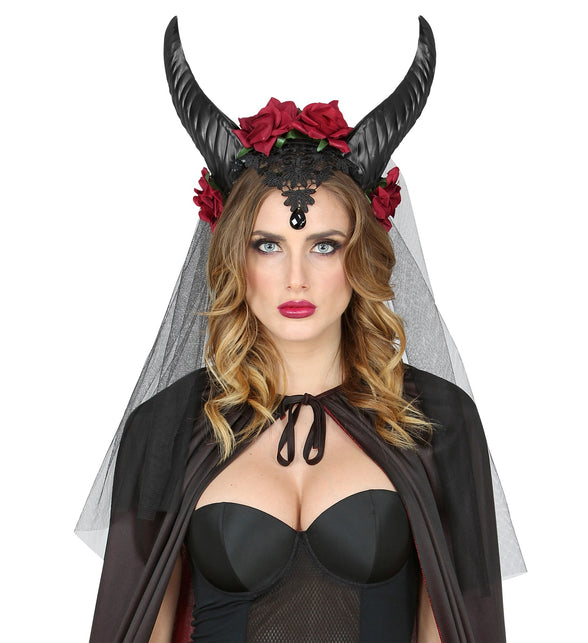 Widmann SRL Bruidsluier met hoorns en rozen