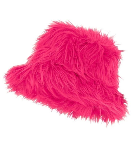 Widmann SRL Bucket hat pluche neon roze Liv