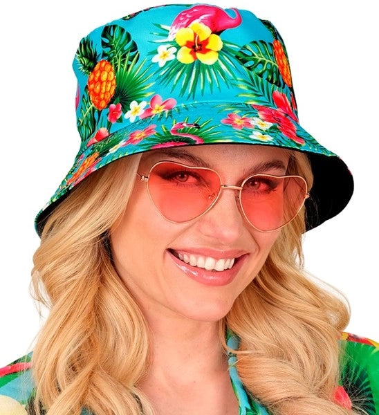 Widmann SRL Bucket hat zomer party blauw kostuum Lotte