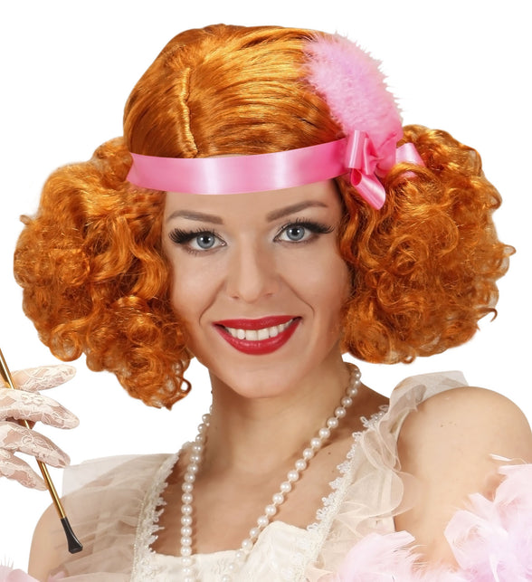 Widmann SRL Charleston pruik Pam 20-er jaren rood