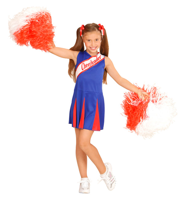 Widmann SRL Cheerleader kostuum blauw rood kinderen