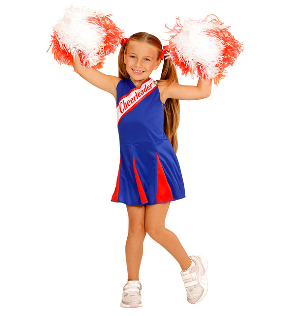Widmann SRL Cheerleader kostuum blauw rood kinderen