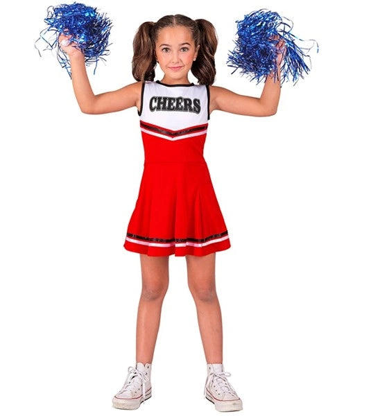 Widmann SRL Cheerleader rood kostuum Lynntje kinderen