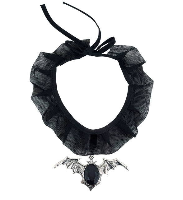 Widmann SRL Choker vleermuis met zwarte gemsteen