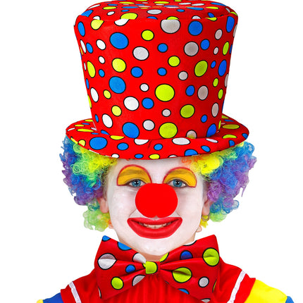 Widmann SRL Clowns hoed met strik rood kinderen