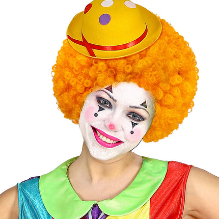 Widmann SRL Clownspruik krulletjes oranje