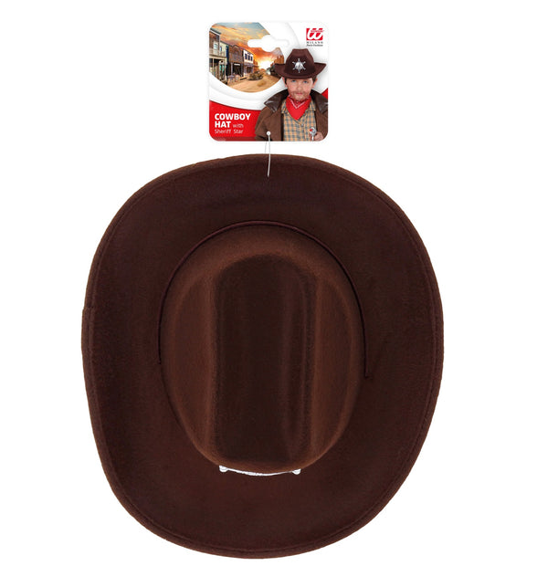 Widmann SRL cowboyhoed bruin met sheriff ster kind