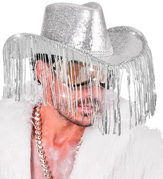 Widmann SRL Cowboyhoed pailletten met strass en franje Anouk