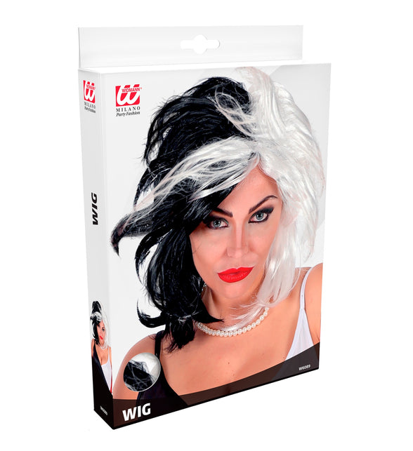 Widmann SRL Cruella pruik zwart wit