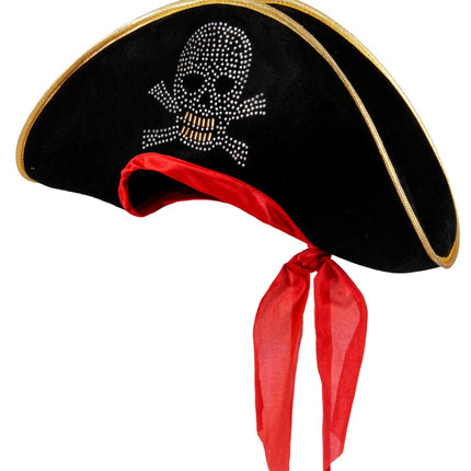 Widmann SRL Dames piratenhoed met bespijkerde schedel en bandana