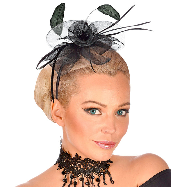 Widmann SRL Diadeem zwarte bloem