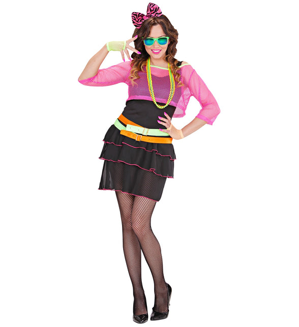 Widmann SRL Disco kostuum jaren 80 neon Marly dames