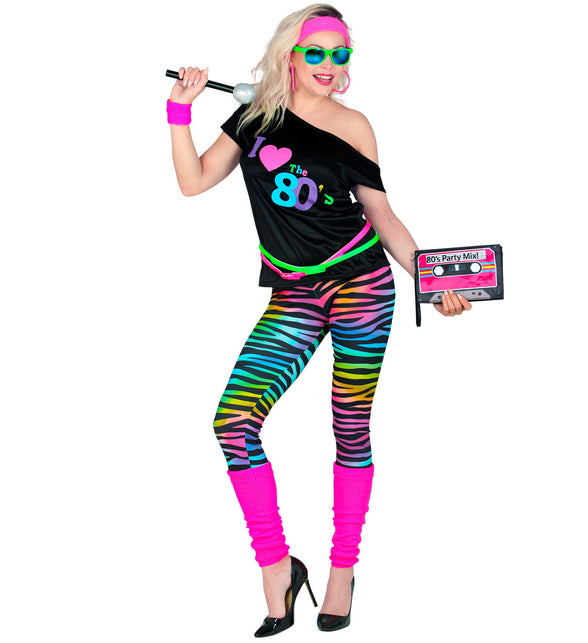 Widmann SRL Disco pak 80's neon dames