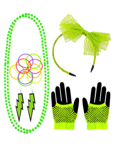Widmann SRL Disco verkleedset jaren 80 neon groen
