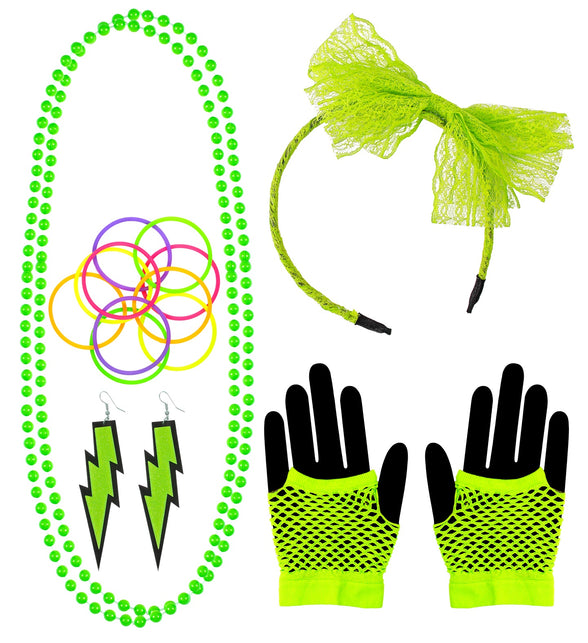 Widmann SRL Disco verkleedset jaren 80 neon groen
