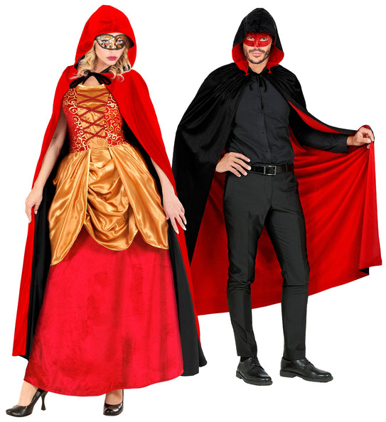 Widmann SRL Dubbelzijdige cape rood zwart