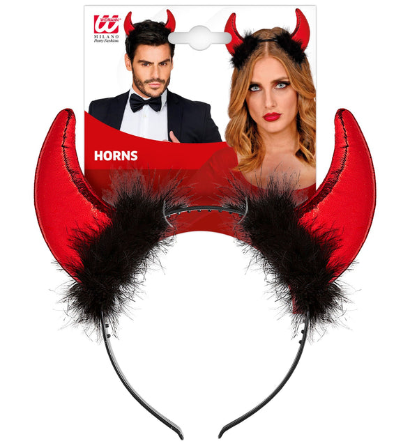 Widmann SRL Duivel hoorntjes haarband metallic